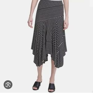 Calvin Klein Black and White Handkerchief Skirt Size Large